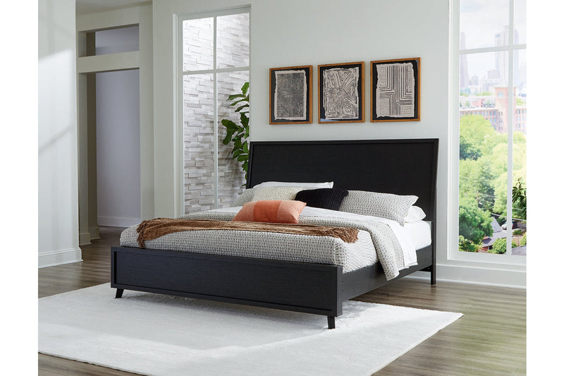 Danziar Black King Platform Bed from Ashley - Lara Furniture