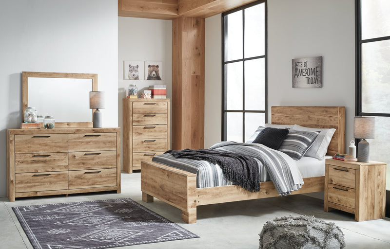 Hyanna Tan Brown Full Panel Bed, Dresser and Mirror from Ashley - Lara Furniture