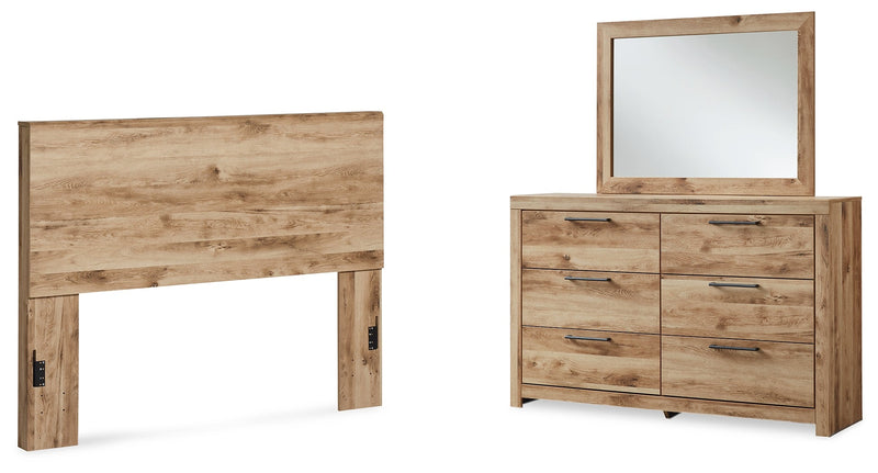 Hyanna Tan Brown Queen Panel Headboard, Dresser and Mirror from Ashley - Lara Furniture