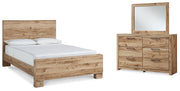 Hyanna Tan Brown King Panel Bed, Dresser and Mirror from Ashley - Lara Furniture