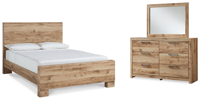 Hyanna Tan Brown King Panel Bed, Dresser and Mirror from Ashley - Lara Furniture
