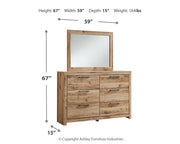 Hyanna Tan Brown Full Panel Bed, Dresser and Mirror from Ashley - Lara Furniture