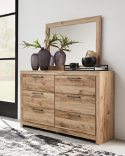 Hyanna Tan Brown Full Panel Headboard, Dresser and Mirror from Ashley - Lara Furniture