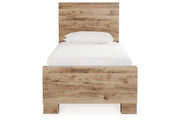 Hyanna Tan Brown Twin Panel Bed with 1 Side Storage from Ashley - Lara Furniture