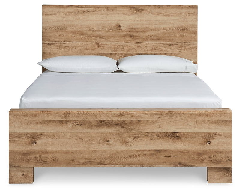 Hyanna Tan Brown King Panel Bed, Dresser and Mirror from Ashley - Lara Furniture