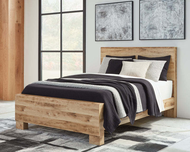 Hyanna Tan Brown King Panel Bed, Dresser and Mirror from Ashley - Lara Furniture