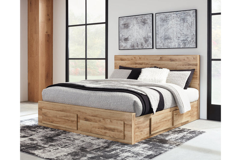 Hyanna Tan Brown One Side Storage Bedroom Set from Ashley - Lara Furniture