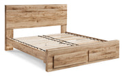 Hyanna Tan Brown Panel Storage Bedroom Set from Ashley - Lara Furniture