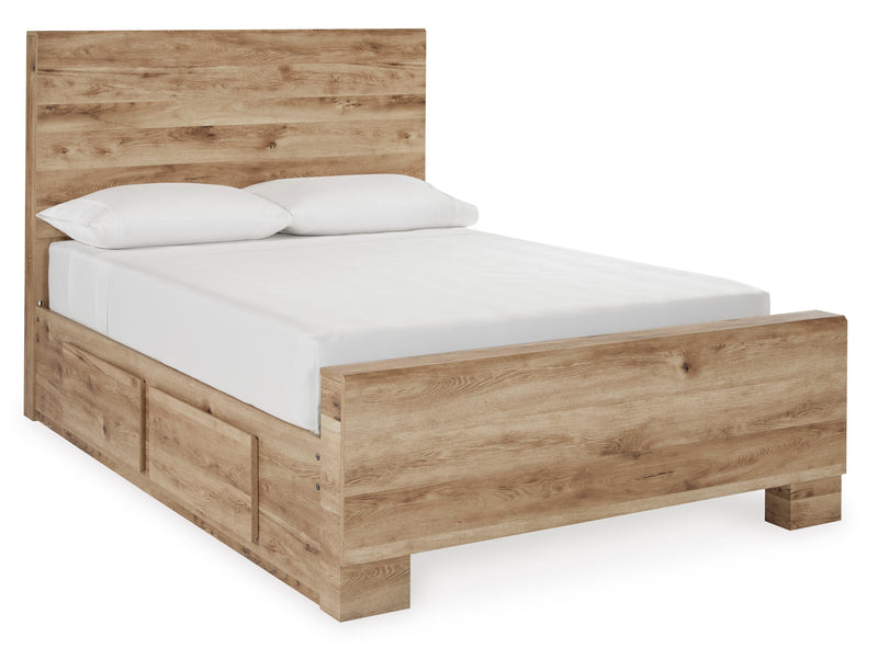 Hyanna Tan Brown Queen Platform Bed with 2 Side Storage - Lara FurnitureQueen Bed
