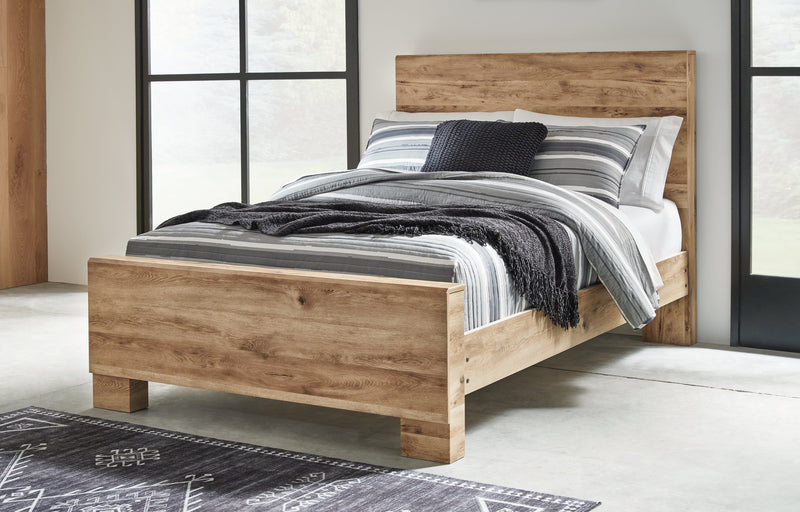 Hyanna Tan Brown Full Panel Bed, Dresser and Mirror from Ashley - Lara Furniture