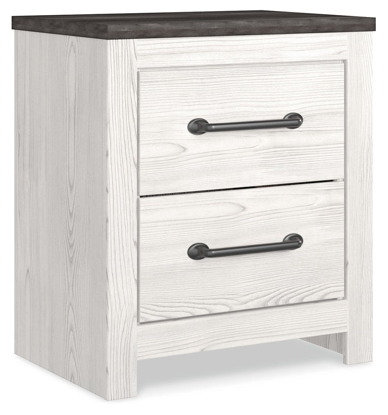 Gerridan White/Gray King Panel Bed with Mirrored Dresser and 2 Nightstands from Ashley - Lara Furniture
