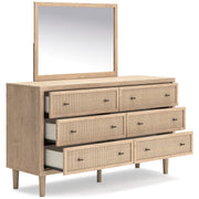 Cielden Soft Gray/Tan Upholstered Platform Bedroom Set from Ashley - Lara Furniture
