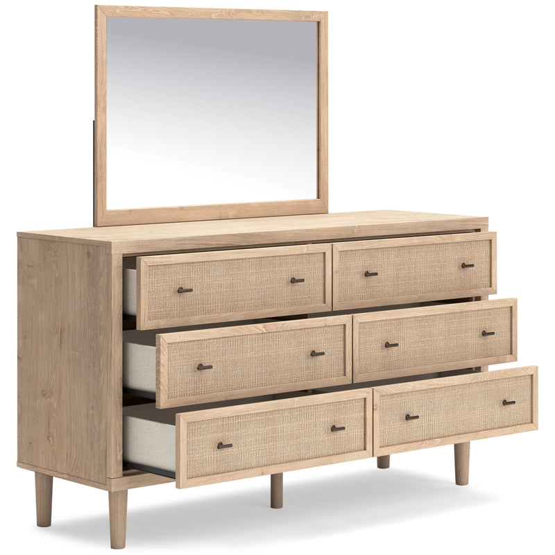 Cielden Soft Gray/Tan Upholstered Platform Bedroom Set from Ashley - Lara Furniture