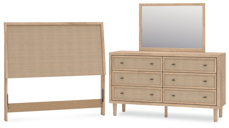 Cielden Two-tone Full Panel Headboard with Mirrored Dresser from Ashley - Lara Furniture