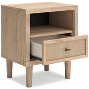 Cielden Soft Gray/Tan Upholstered Platform Bedroom Set from Ashley - Lara Furniture