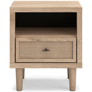 Cielden Soft Gray/Tan Upholstered Platform Bedroom Set from Ashley - Lara Furniture