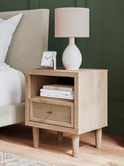 Cielden Soft Gray/Tan Upholstered Platform Bedroom Set from Ashley - Lara Furniture