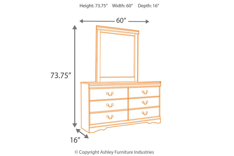 Huey Vineyard Black Dresser and Mirror -  Ashley - Lara Furniture