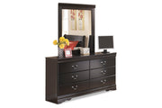 Huey Vineyard Black Dresser and Mirror -  Ashley - Lara Furniture