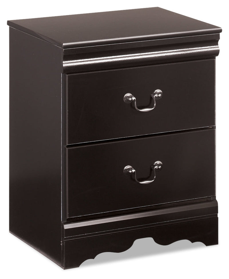 Huey Vineyard Black Queen Sleigh Bed and Nightstand from Ashley - Lara Furniture