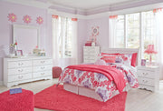 Anarasia Full Sleigh Headboard, Dresser and Mirror in White from Ashley - Lara Furniture
