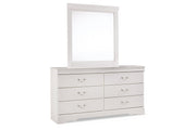 Anarasia White Dresser and Mirror -  Ashley - Lara Furniture
