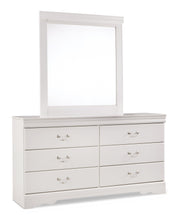 Anarasia Queen Sleigh Headboard, Dresser and Mirror in White from Ashley - Lara Furniture