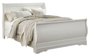 Anarasia Queen Sleigh Bed with Mirrored Dresser in White from Ashley - Lara Furniture
