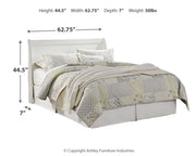 Anarasia Queen Sleigh Headboard, Dresser and Mirror in White from Ashley - Lara Furniture