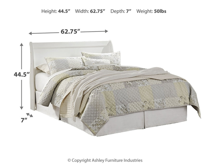 Anarasia Queen Sleigh Headboard, Dresser and Mirror in White from Ashley - Lara Furniture