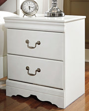 Anarasia White Queen Sleigh Bed and Nightstand from Ashley - Lara Furniture