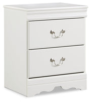 Anarasia White Twin Sleigh Bed with Nightstand from Ashley - Lara Furniture
