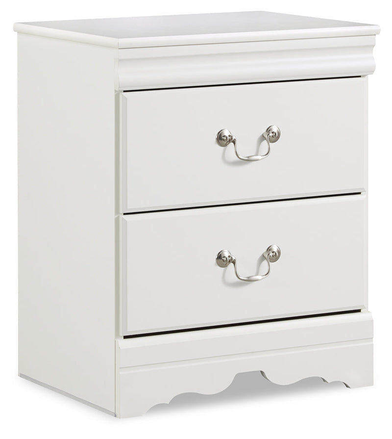Anarasia White Queen Sleigh Bed and Nightstand from Ashley - Lara Furniture