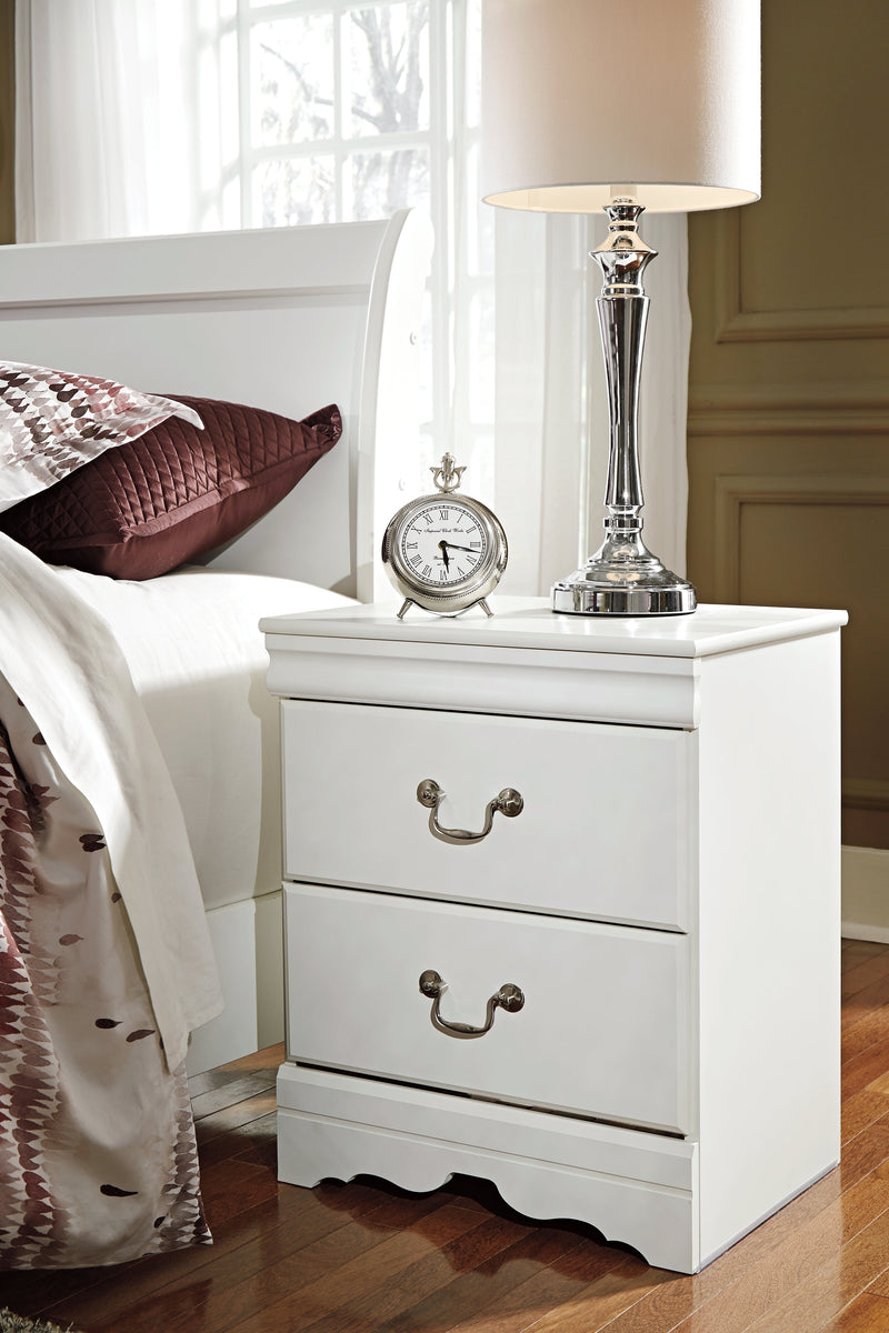 Anarasia White Twin Sleigh Bed with Nightstand from Ashley - Lara Furniture
