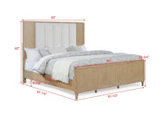 Kara Cerused Natural Upholstered Panel Bedroom Set from Crown Mark - Lara Furniture