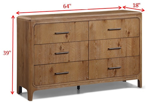 Westcott Cerused Natural Dresser from Crown Mark - Lara Furniture
