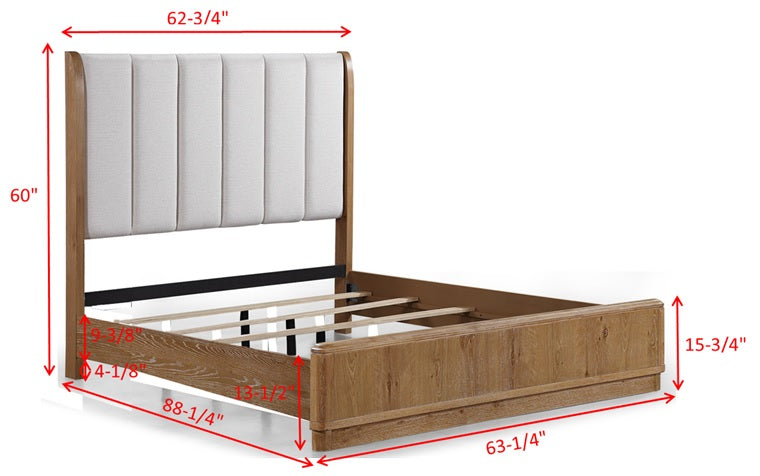 Westcott Cerused Natural Upholstered Panel Bedroom Set from Crown Mark - Lara Furniture
