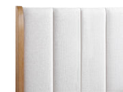 Westcott Cerused Natural King Upholstered Panel Bed from Crown Mark - Lara Furniture