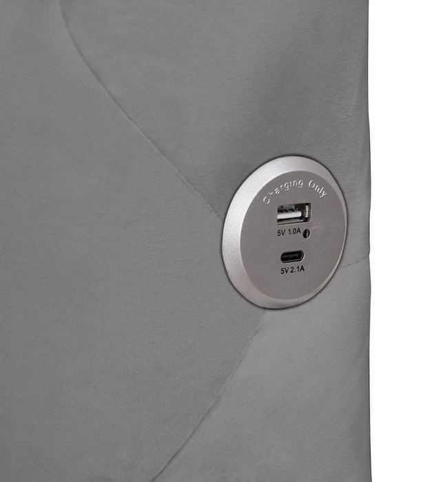 Vera Gray Upholstered Velvet Queen Bed