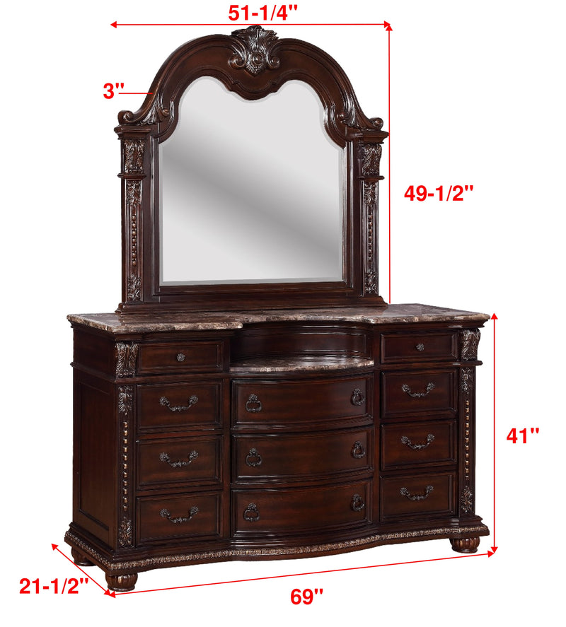 Stanley Cherry Brown Upholstered Sleigh Bedroom Set - Lara FurnitureBedroom Set