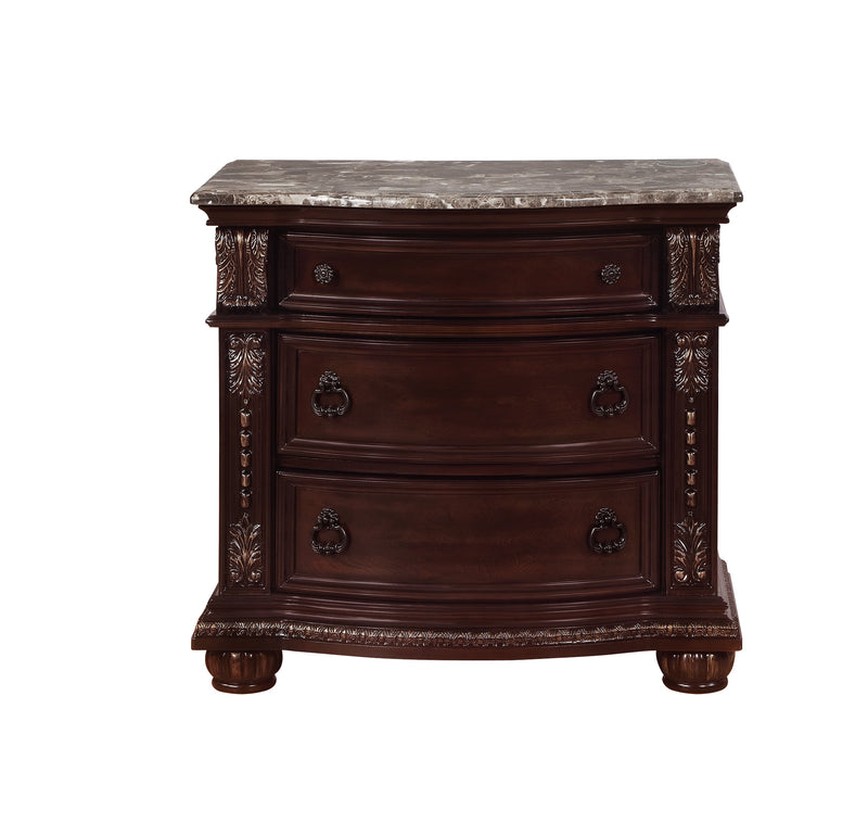 Stanley Cherry Brown Upholstered Sleigh Bedroom Set - Lara FurnitureBedroom Set