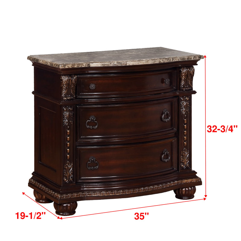 Stanley Cherry Brown Upholstered Sleigh Bedroom Set - Lara FurnitureBedroom Set