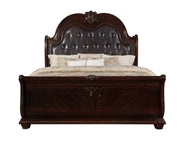 Stanley Cherry Brown Upholstered Sleigh Bedroom Set - Lara FurnitureBedroom Set