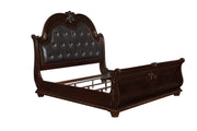 Stanley Cherry Brown Upholstered Sleigh Bedroom Set - Lara FurnitureBedroom Set