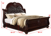 Stanley Cherry Brown Upholstered Sleigh Bedroom Set - Lara FurnitureBedroom Set