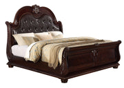 Stanley Cherry Brown Upholstered Sleigh Bedroom Set - Lara FurnitureBedroom Set