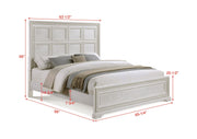 Alexandria Antique White Queen Panel Bed from Crown Mark - Lara Furniture