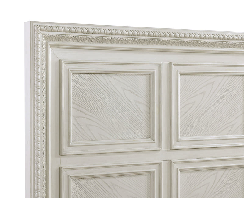 Alexandria Antique White Queen Panel Bed from Crown Mark - Lara Furniture