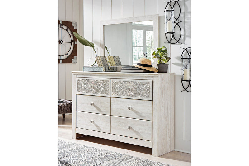 Paxberry Whitewash Dresser and Mirror -  Ashley - Lara Furniture