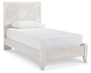 Porter Whitewash King Panel Bed with Mirrored Dresser and Chest from Ashley - Lara Furniture
